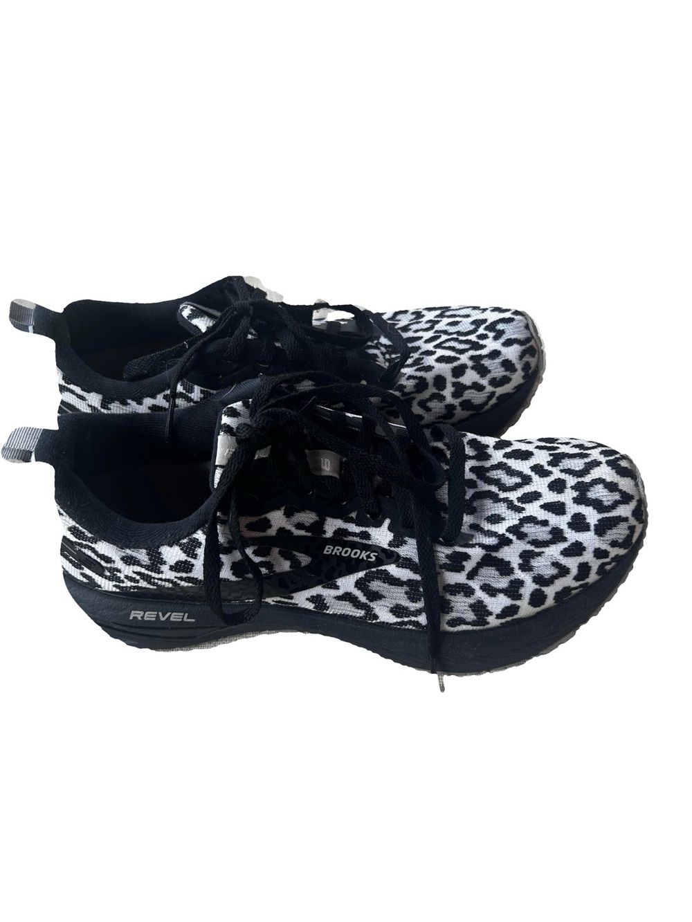 Brooks Revel Women's Black & White Leopard-Print Running Sneakers
